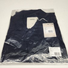 OAS Girona Linen Shirt Short Sleeve Size XL Dark Navy NIB Chest Pocket Resort