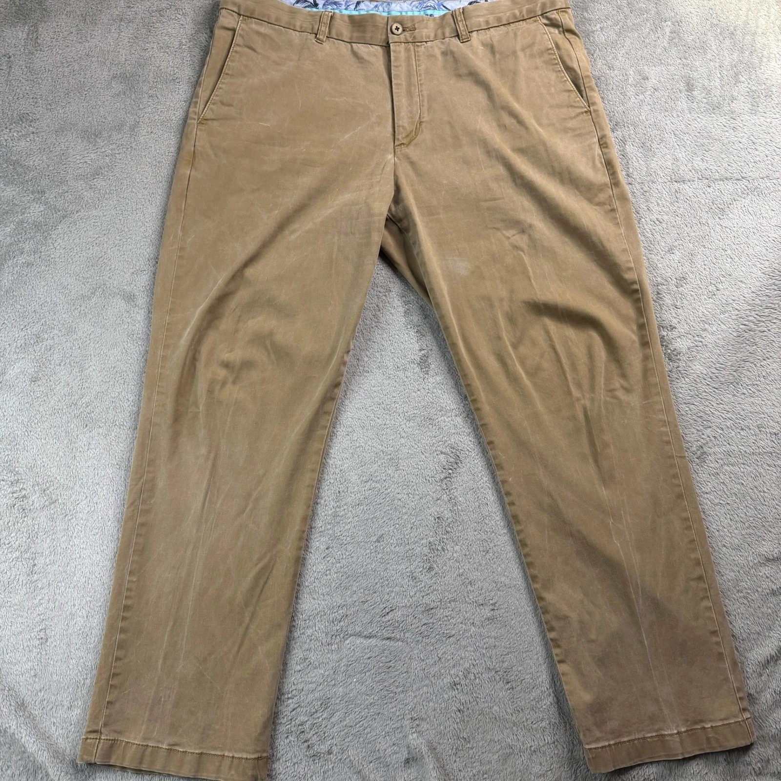 Tommy Bahama Boracay Chino Pants Mens W40xL29 Khaki Cotton Tencel Flat Front