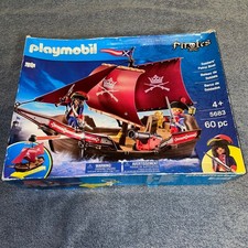 Playmobil Pirates 5683 Soldiers Patrol Boat Ship Sails Cannon NEW Open Box READ