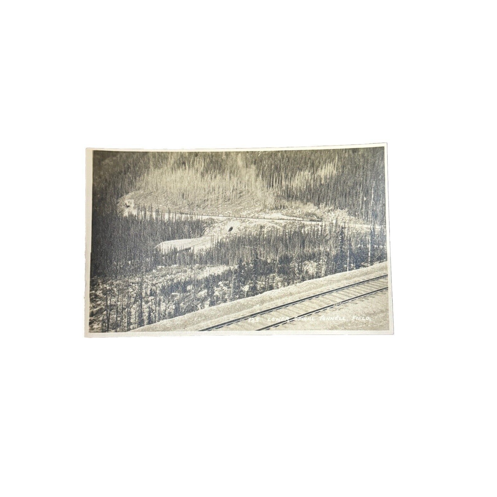 Lower Spiral Tunnel Field, Canada RPPC Post Card