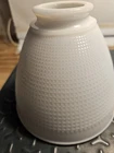 Vintage White Milk Glass Globe Torchiere Lamp Shade Classic Waffle  1-1/2"Fitter