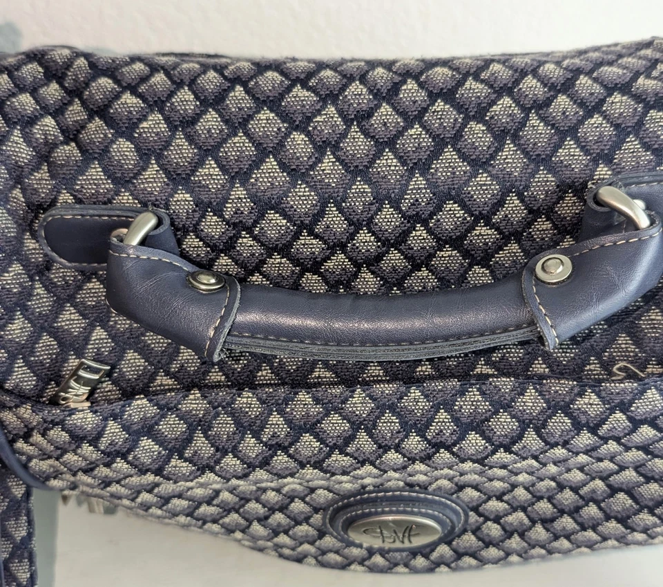 Maleta Bolso de Fin de Semana para Pasar la Noche Diane Von Furstenberg Vintage Azul Marino Gris  Foto 2 de 4