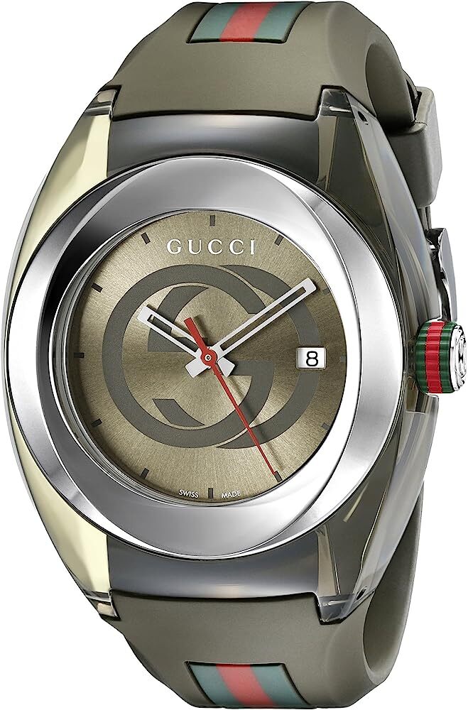 ★レア★GUCCI Sync XXL Red Rubber Strap Sport Watch Unisex New Gucci Sync XXL Rubber Band Gucci Logoed Dial Assorted