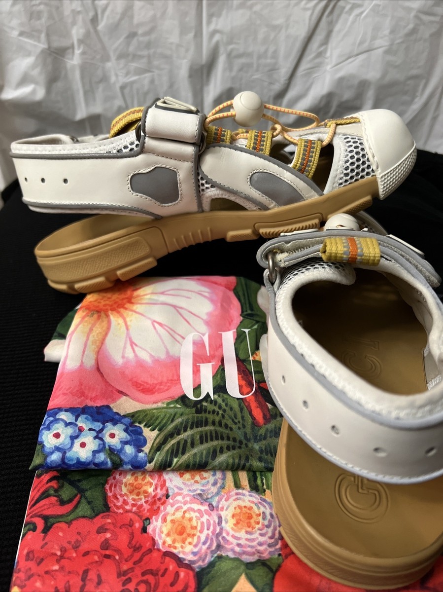 Gucci Womens Leather And Mesh Fabric Tinsel Sport Sandals US Gucci Womens Leather And Mesh Fabric Tinsel Sport Sandals US