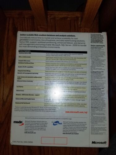 Microsoft SQL Server 2000, SKU 810-00961, Sealed Retail Box, 1-Processor License - Picture 2 of 2
