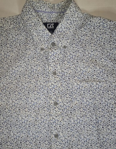 Men's Cutter & Buck Button Down Shirt Size Large Floral Pattern Long Sleeve - Picture 7 of 12