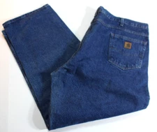 Carhartt B160 DST Relaxed Fit 100% Med. Wash Cotton Denim Jeans Men's 46x30  NWT