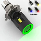 12/24V 5Color Angel Eye LED H4 HS1 P43T Car Headlight Bulb Motorcycle Lamp BA20D