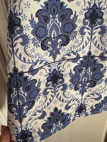 NWT Womens Santorini Bib Overall Mini Dress Sz S Blue White Damask Cottagecore - Picture 10 of 19