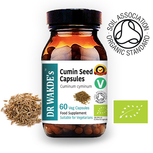 DR WAKDE'S Organic Cumin Seed Capsules, Organic | 60 Veg Caps | Ayurvedic Sup...