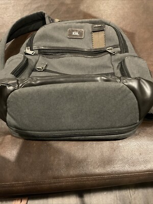 Tumi Alpha Bravo Knox Gray Brown Backpack Nylon Leather Travel