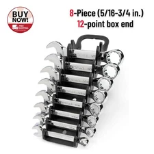 8pc Stubby Combination Wrench Set Mechanic Tool SAE Short Handle Tight Spot Work