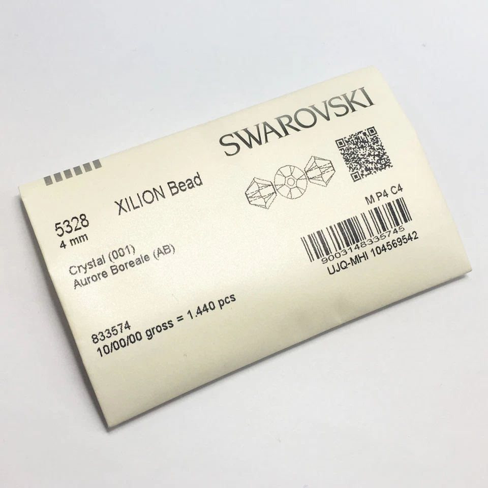 Paquete de fábrica de cuentas bicónicas Swarovski 5328 XILION CRISTAL AB 001 AB *Elige el tamaño CANTIDAD Foto 3 de 4