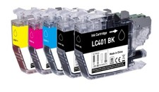 5PK Printer Ink w/ chip fits Brother LC401 MFC-J1010DW MFC-J1012DW MFC-J1170DW