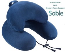 Sable Ergonomic Travel Pillow with Memory Foam Support, Dual Filling Design WB12