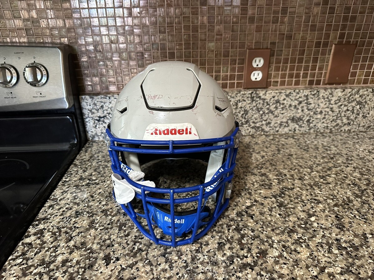 Riddell Speed FLEX Football Helmet Gray w/ Royal Blue