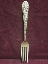 Sterling S KIRK & SON REPOUSSE DINNER FORK 7 1/4"  50-53 grams NO MONOGRAM