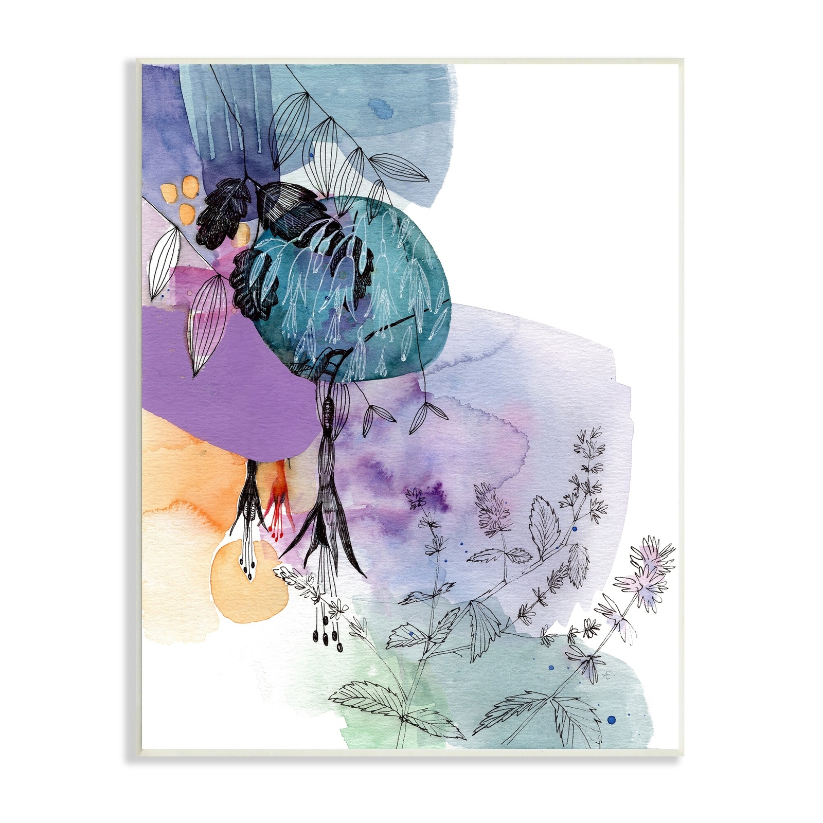 Stupell Modern Tropical Forest Flowers Sketch Abstract