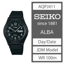 SEIKO ALBA WR 100m Sport Quartz Watch Black AQPJ411 Japanese Domestic Model