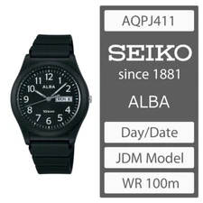 SEIKO ALBA WR 100m Sport Quartz Watch Black AQPJ411 Japanese Domestic Model