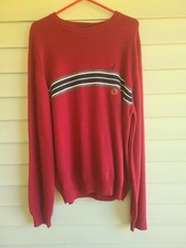 NEW Nautica Men's Classic-Fit Red Striped Pull Over Sweater XL