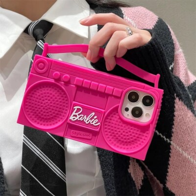 Barbie iphone 14 pro max case, Pink Radio