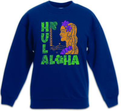 HULA GIRL Kids Boys Girls Pullover Aloha Tiki Bar Beach Grill Caribbean Flowers