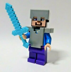 Steve Iron Armor Helmet Axe Minecraft Lego Minifigure Figure Ebay