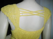 Candies,yellow,crinkled,bohemian,crochet,sexyback,empire cut,resort,cruise,szM