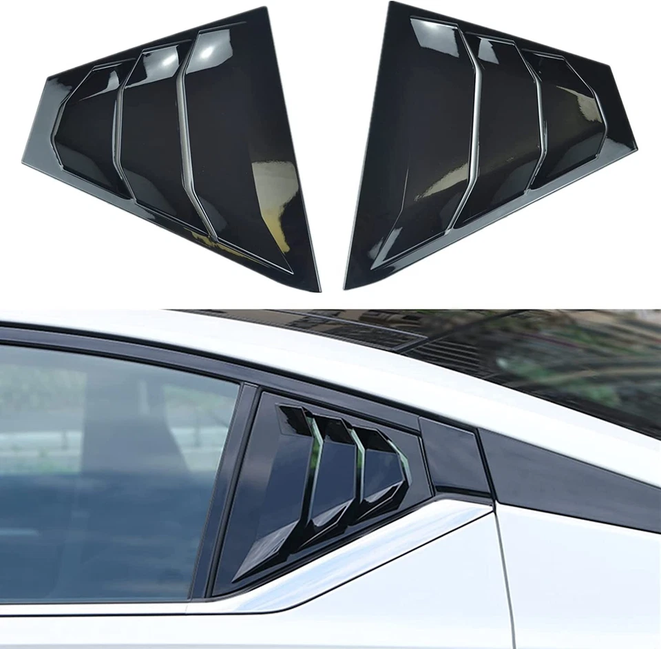 Cubierta de persianas de ventilación de persianas laterales negro brillante para Nissan Altima 2019-2023 Foto 2 de 4