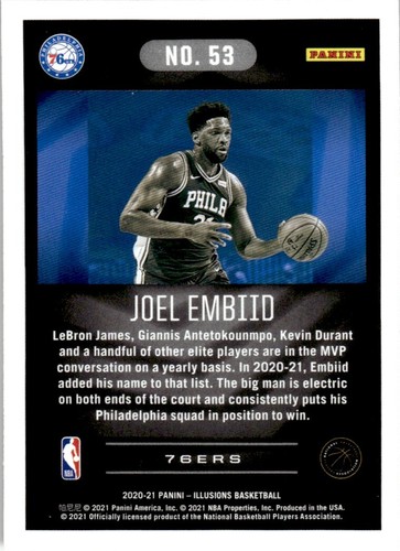 2020-21 Panini Illusions Joel Embiid Philadelphia 76ers #53 - Picture 2 of 2