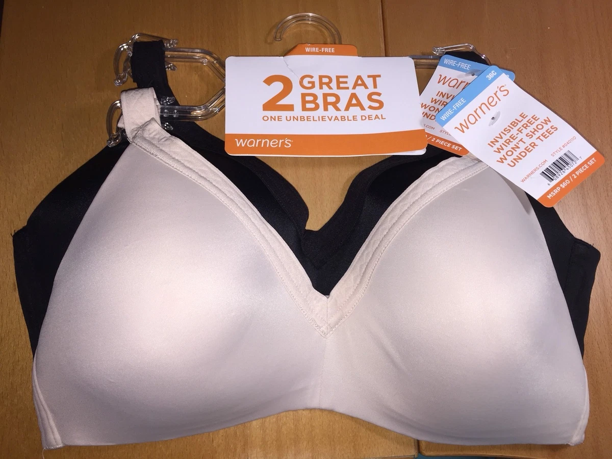 Warners Wirefree Bras T-Shirt Lined Seamless Cups Set of 2 Style 4011  Retail $60 | eBay