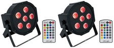 2 Rockville BATTERY PAR 6RF Rechargeable RGBWA UV Wireless DMX Lights RF Remotes