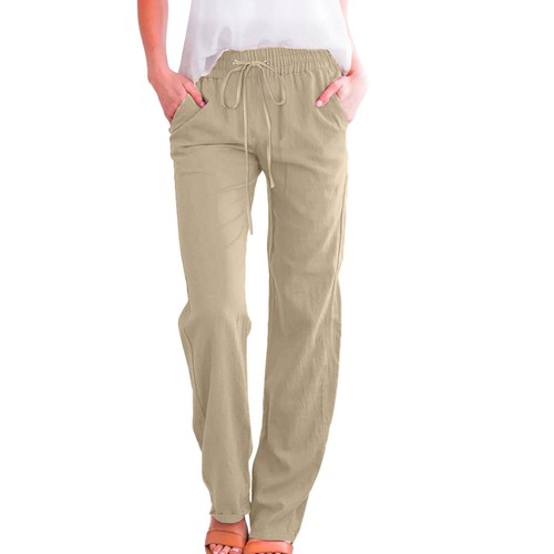 Women High Waisted Wide Leg Pants Casual Drawstring Elastic Trousers Comfy - Picture 6 of 54