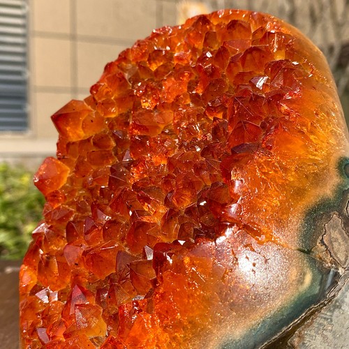 4.2LB - Orange Yellow Crystal Geode - Natural Decor - Healing Crystal Cave - Foto 17 di 17