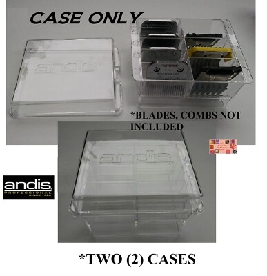 2-Andis Clipper Trimmer BLADE,ATTACHMENT/GUIDE COMB STORAGE CASE Organizer Tote