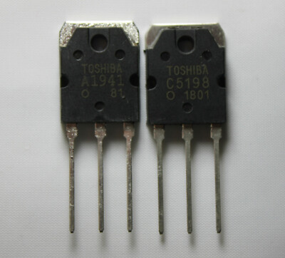 1x 2SA1941 / 1x 2SC5198 2 komplementär Transistoren 100W 10A 140V TO-3P TOSHIBA