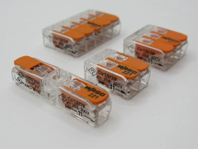 Wago Compact Klemmen  mit Hebel 221-412 221-413 221-415 221-2411 Hebelklemme