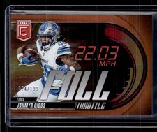 2025 Donruss Elite #3 Jahmyr Gibbs Full Throttle Orange SN