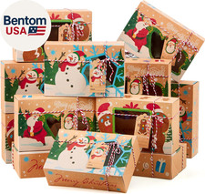 24 PCS Christmas Cookie Gift Baking Box 8.75" X 5.75" X 2.75  with Window Auto-P