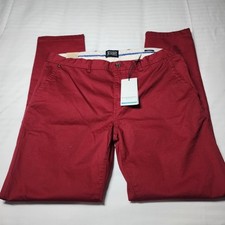 Scotch  Soda Mens Red Mott Chino Stretch Super Slim Fit Pant 36X32 NWT New 118