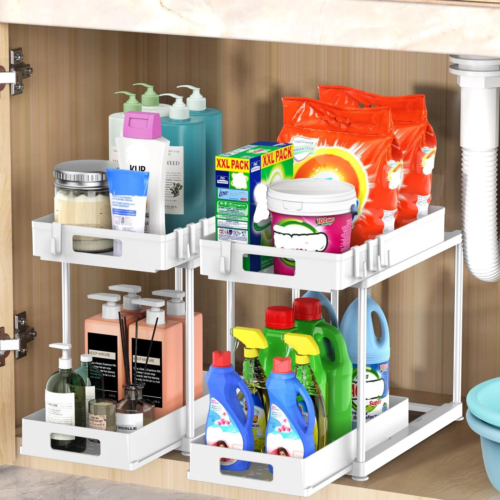 KJFEOIYE Under Sink Organizers Storage 2 Pack Large Capacity Heavy Load White
Opens in a new window