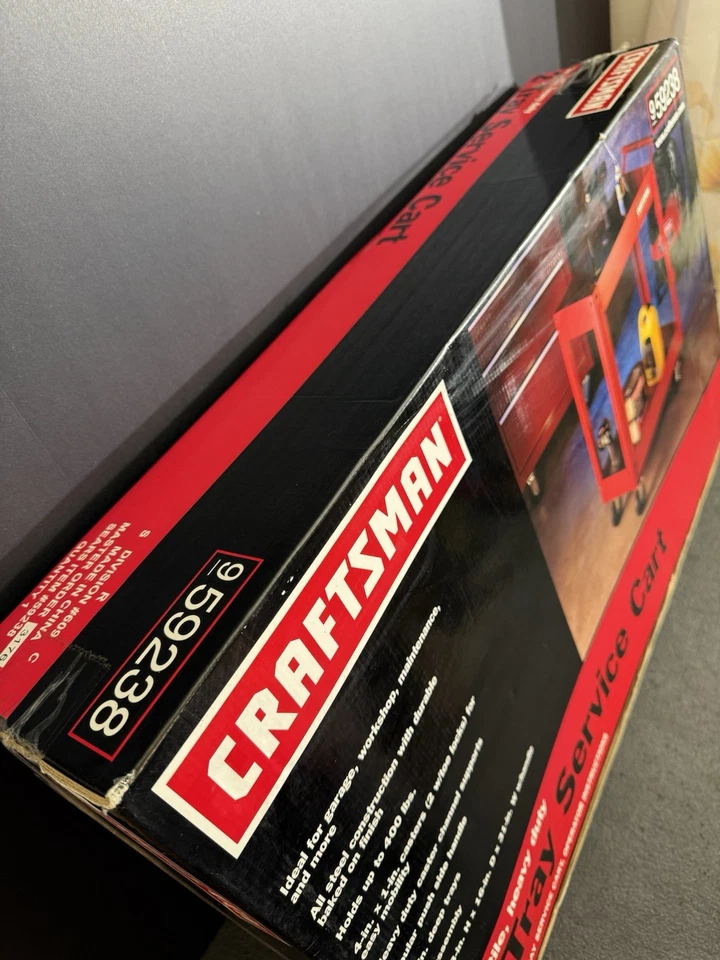 Carro de servicio Sears Craftsman extremadamente raro 🔥🤯 2 bandejas 9-59238 como nuevo caja sellada Foto 4 de 4