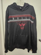 UNK Chicago Bulls NBA Men's XXL Black Hoodie Pullover Kangaroo Pocket Basketball