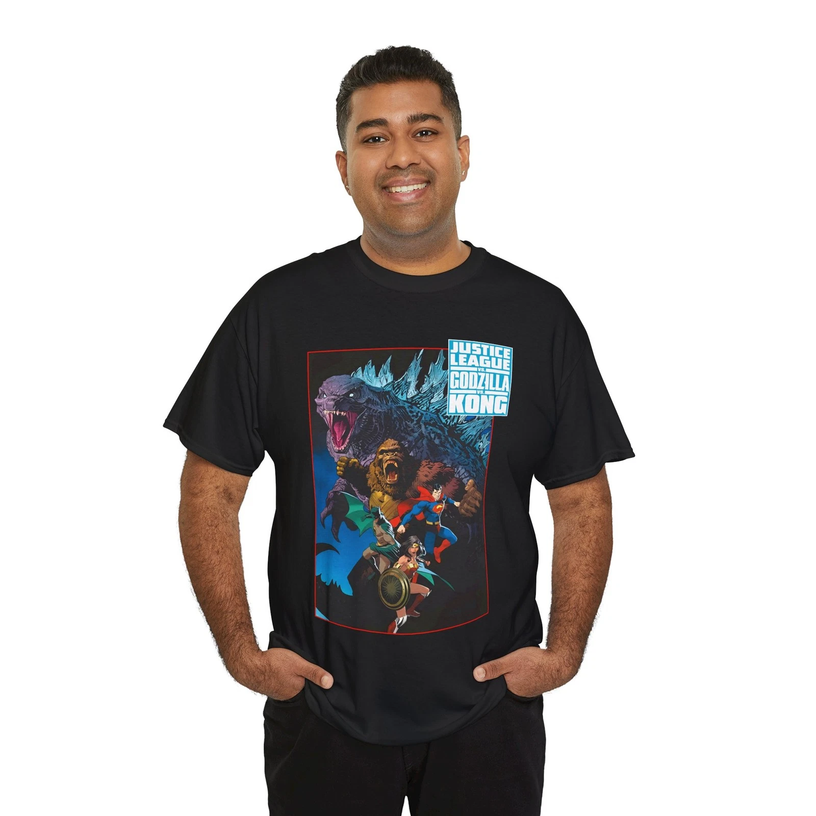 Justice League Vs god zilla Vs Kong T-Shirt - Dan Mora Art - Superman - DC Comics