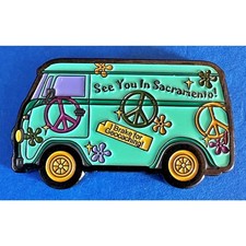 Geocoin 2008 See You In Sacramento 60s Volkswagon Peace Bus Geocaching