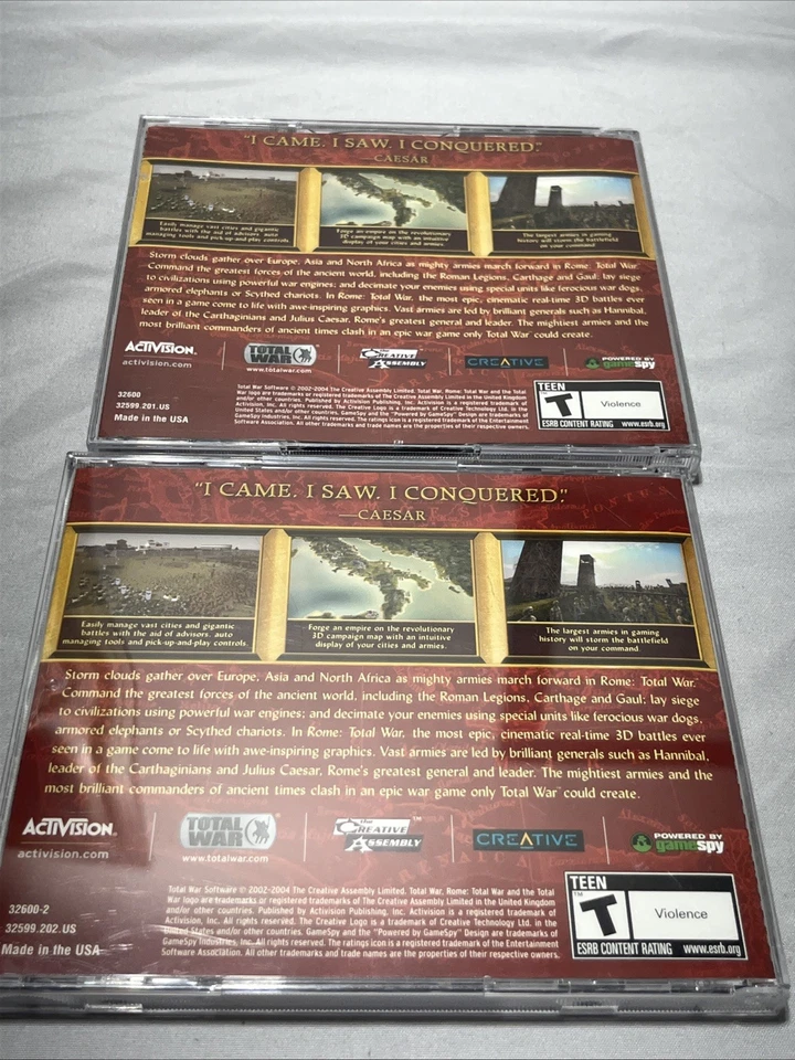 Rome Total War Video Game PC, CD-ROM Activision Complete 3 Disc Set TESTED L@@K - Image 2 of 4