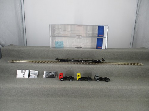 Roco Spur H0 66936 Rungenwagen der DB mit 2 Magirus-Deutz LKW's  in OVP | Condition: Gebraucht