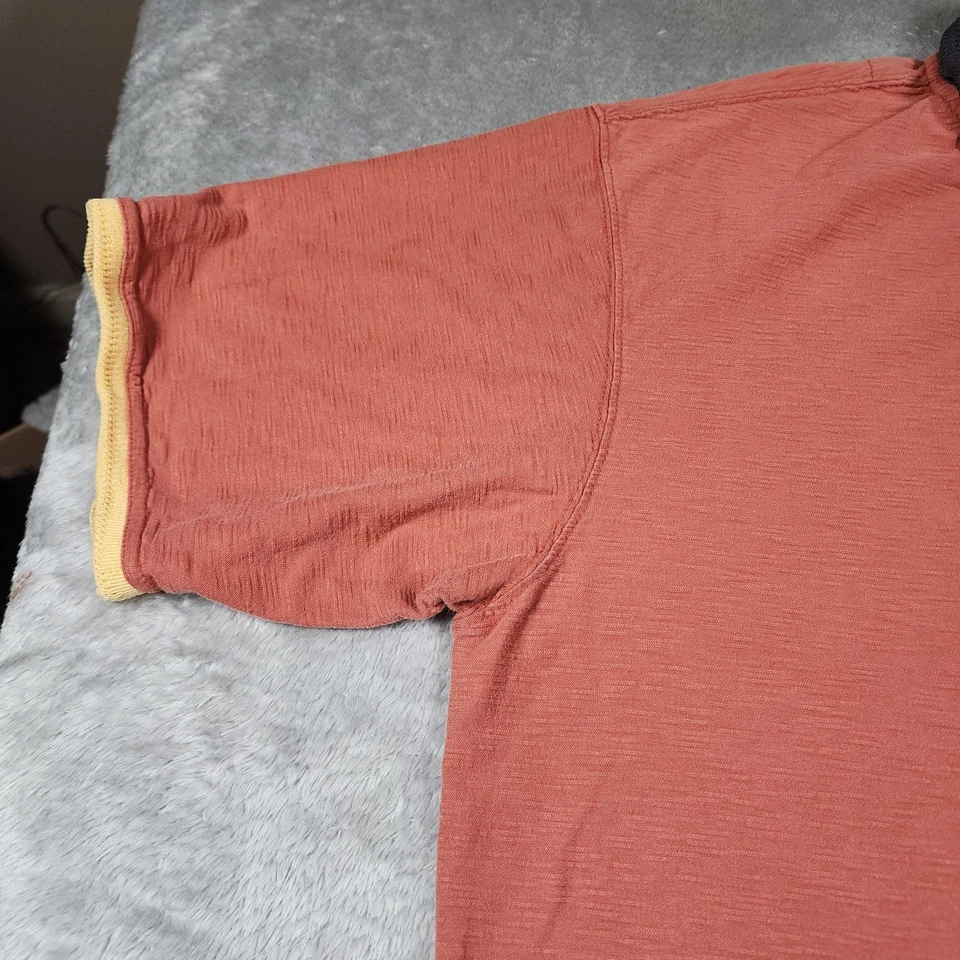 Territory Ahead Polo 衫男式 XL Rust 橙色对比领棉质休闲 — 第 3/4 张图片