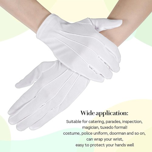 6 Pairs White Christmas Gloves Usher Short Women Uniform Gloves... - Picture 3 of 8